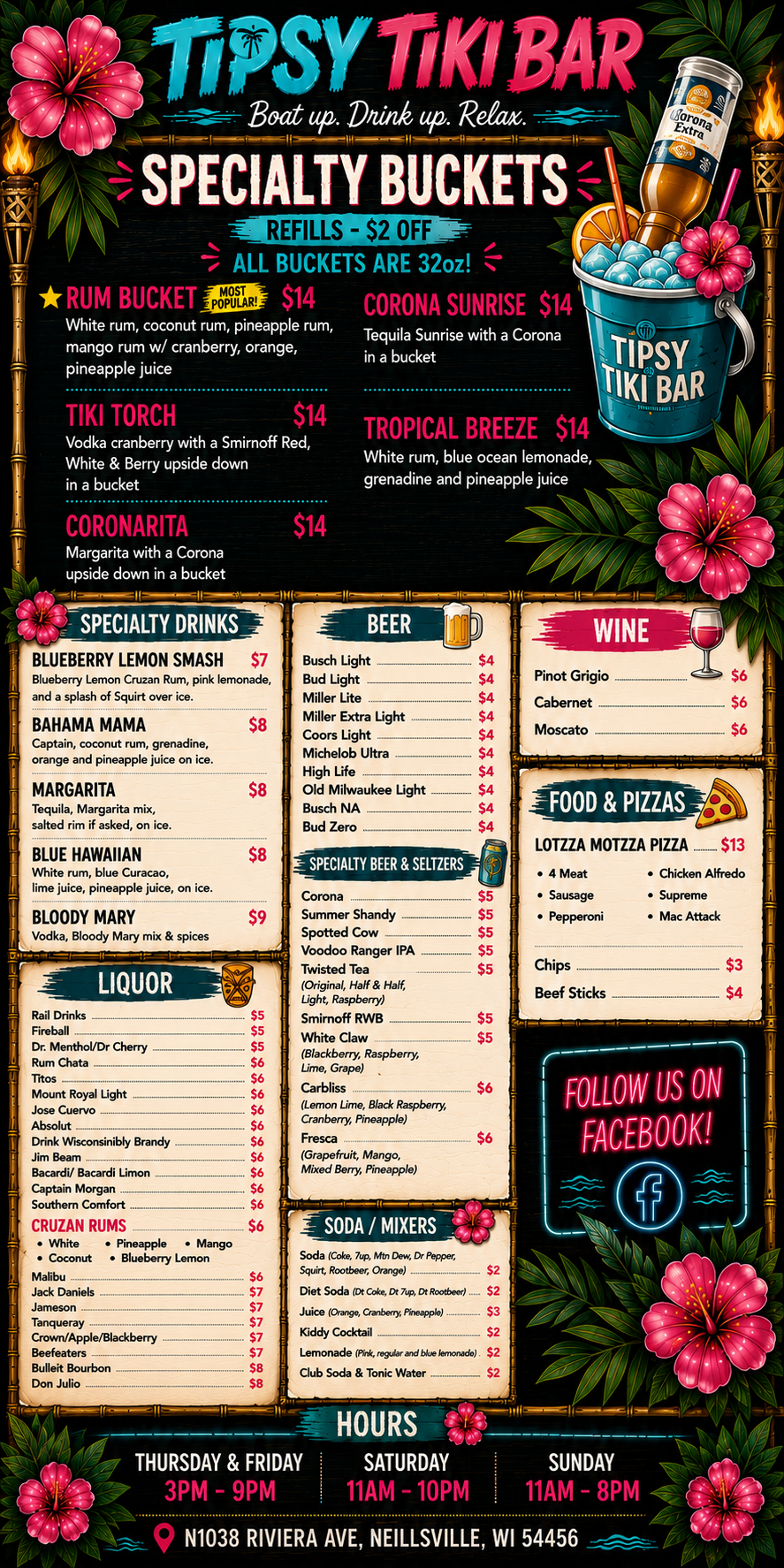 Tipsy Tiki Menu