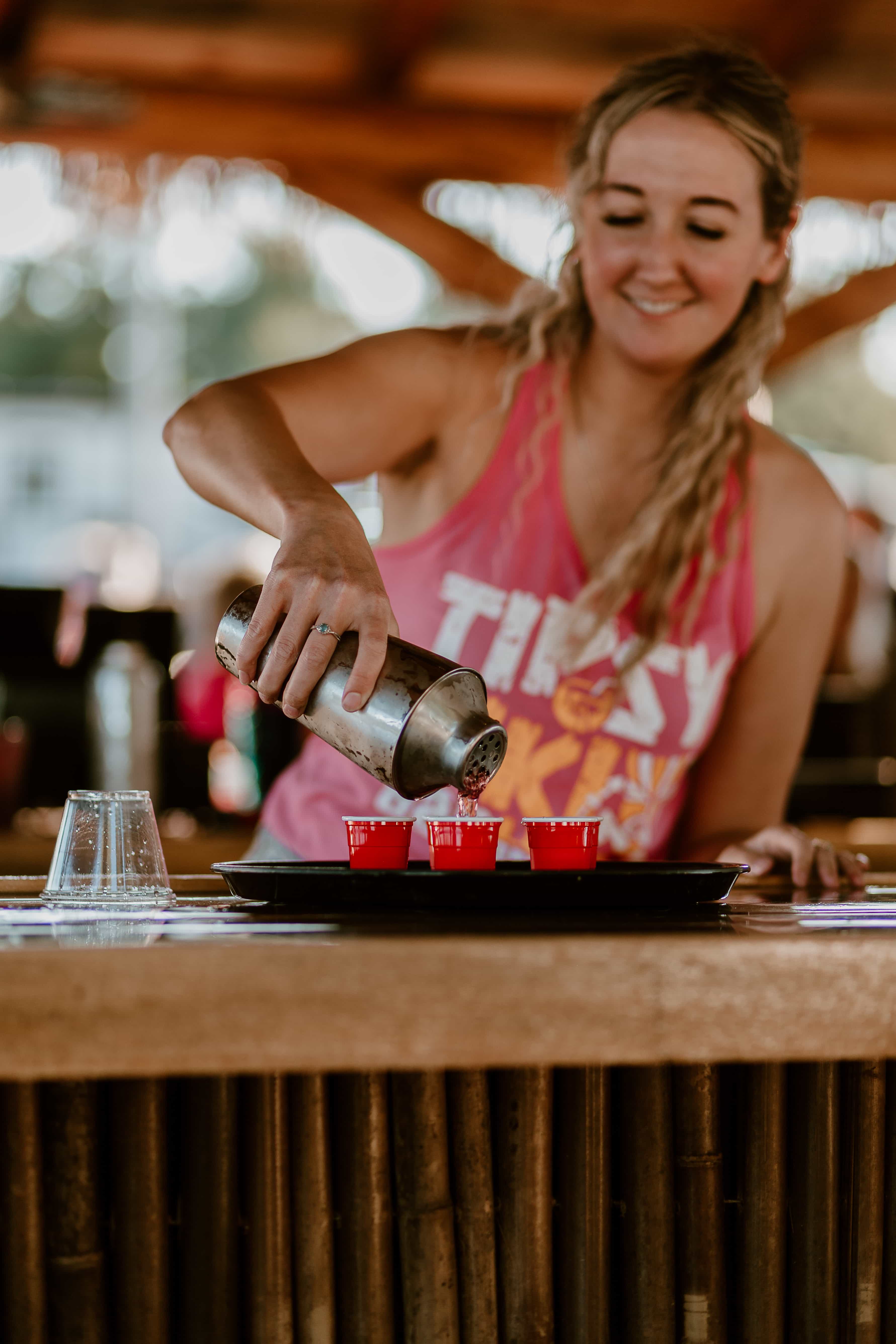 Bartender pouring a round